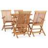 vidaXL 5 Piece Folding Outdoor Dining Set Solid Teak Wood