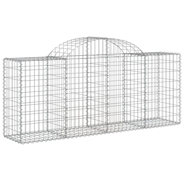 vidaXL Arched Gabion Baskets 40 pcs 200x50x80/100 cm Galvanised Iron