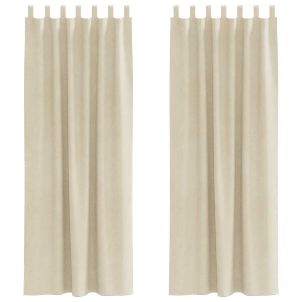 vidaXL Blackout Curtains 2 pcs Cream 140 x 225 cm Velvet