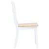 vidaXL Dining Chairs 4 pcs White and Light Wood Solid Rubber Wood