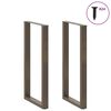 vidaXL Bar Table Legs U-Shaped 2 pcs Natural Steel 60x(110-111) cm Steel