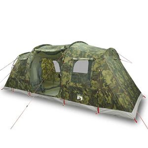 vidaXL Camping Tent Tunnel 4-Person Camouflage Waterproof