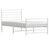 vidaXL Metal Bed Frame without Mattress with Footboard White 75x190cm