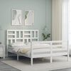 vidaXL Bed Frame without Mattress White Small Double Solid Wood
