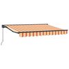 vidaXL Manual Retractable Awning Yellow, Orange and White 3.5 x 2 m