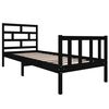 vidaXL Bed Frame without Mattress Black Solid Wood Pine Small Single