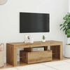 vidaXL TV Cabinet with LED Lights Artisan Oak 120x36.5x40 cm Engineered Wood