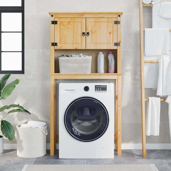 vidaXL Bathroom Washing Machine Cabinet Corona Solid Wood Pine