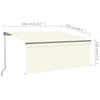 vidaXL Manual Retractable Awning with Blind&LED 3x2.5m Cream