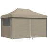 vidaXL Party Tent Folding Taupe 279 x 410 x 315 cm Oxford Fabric