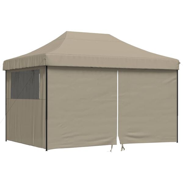 vidaXL Party Tent Folding Taupe 279 x 410 x 315 cm Oxford Fabric