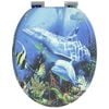 vidaXL Toilet Seat 2 pcs Blue 44 x 38 cm MDF board