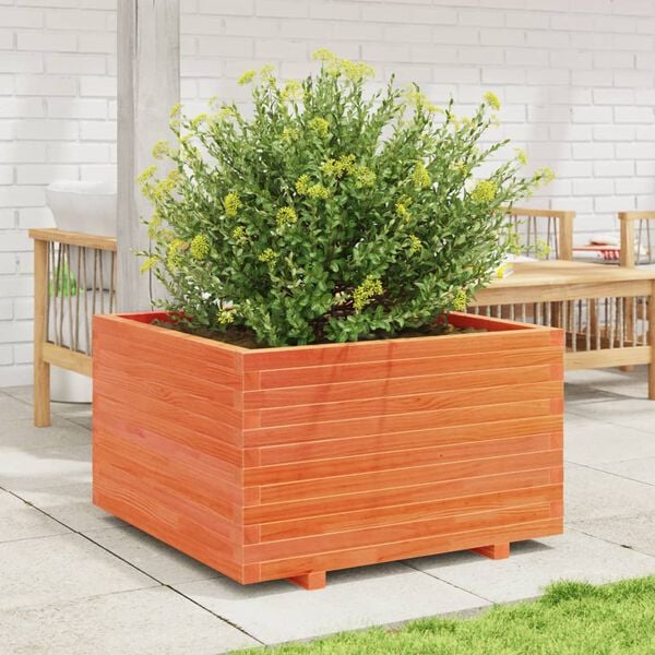 vidaXL Garden Planter Wax Brown 80x80x49.5 cm Solid Wood Pine