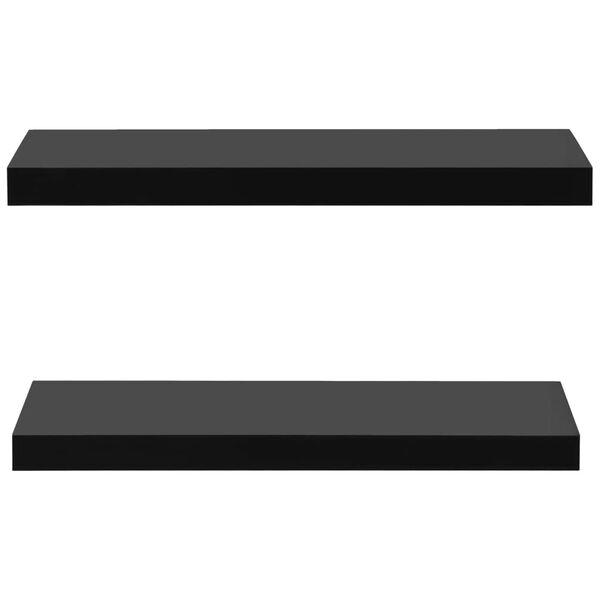 vidaXL Floating Wall Shelves 2 pcs Black 60x20x3.8 cm
