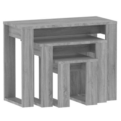 vidaXL Nesting Tables 3 pcs Grey Sonoma Engineered Wood