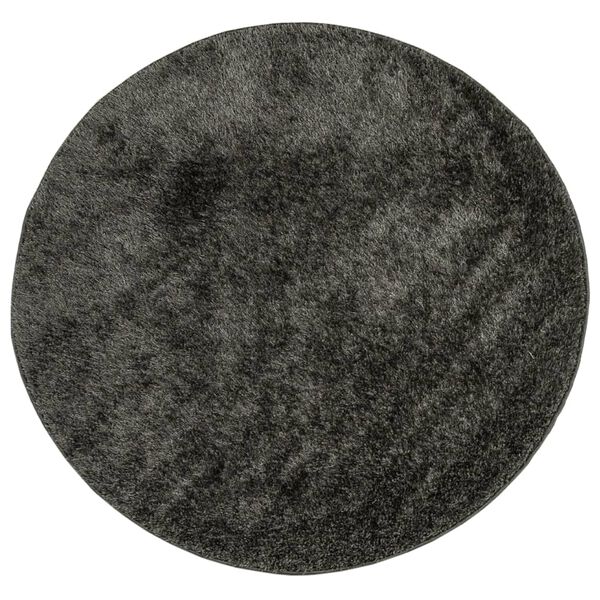 vidaXL Rug ISTAN High Pile Shiny Look Anthracite Ø 100 cm