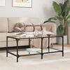 vidaXL Coffee Table with Transparent Glass Top 98.5x50x40 cm Steel