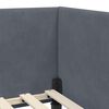 vidaXL Corner Bed Frame with Headboard Dark Grey 90 cm x 190 cm Velvet