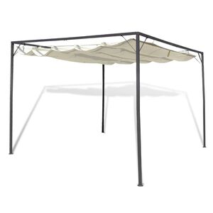 vidaXL Garden Gazebo | Beige | Sturdy Powder-coated Steel Frame | 3m x 3m
