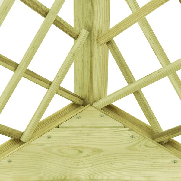 vidaXL Corner Pergola with Seat 130x130x197 cm Impregnated Pinewood