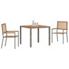 vidaXL Garden Dining Set 3 pcs Grey Poly Rattan