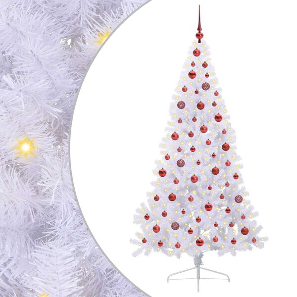 vidaXL Artificial Christmas Tree with Stand White 180 cm PVC and Steel