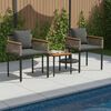 vidaXL Outdoor Furniture Set 3 pcs Grey and Dark Grey PE Rattan