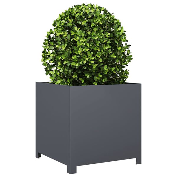 vidaXL Garden Planter Anthracite 50x50x50 cm Steel