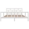 vidaXL Bed Frame without Mattress White Solid Wood 200x200 cm (810103+814215)