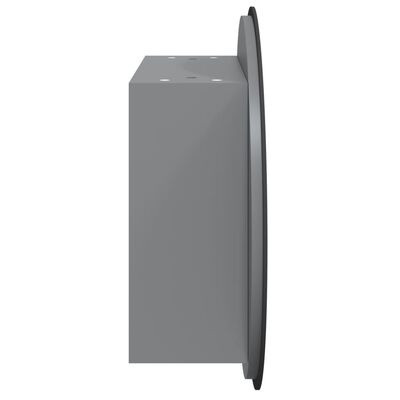 vidaXL Bathroom Cabinet with Round Mirror&LED Grey 40x40x17.5 cm