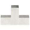 vidaXL Post Connectors 4 pcs T Shape Galvanised Metal 71x71 mm