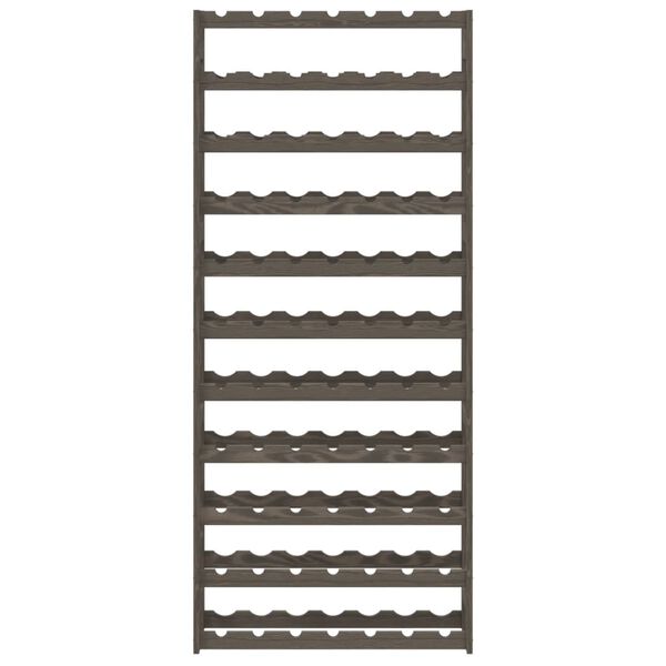 vidaXL Wine Rack for 77 Bottles Grey Solid Wood Pine