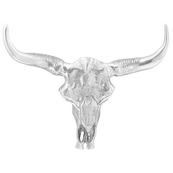 vidaXL Bull Skull Silver 53 x 11 x 40 cm Aluminium