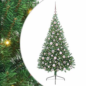 vidaXL Artificial Pre-lit Christmas Tree Green 180 cm PVC