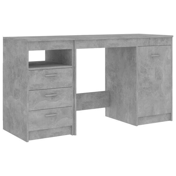 vidaXL Desk Concrete Grey 140x50x76 cm Engineered Wood
