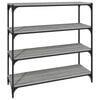 vidaXL Book Cabinet Grey Sonoma 100x33x100 cm Engineered Wood and Steel