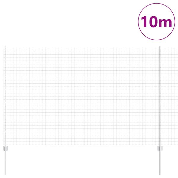 vidaXL Fence with Post Silver 1.5 x 10 m Steel
