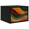 vidaXL Wall-mounted Bedside Cabinet BONN Black Oak 36 x 33 x 25 cm