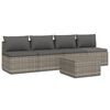 vidaXL 5 Piece Garden Lounge Set with Cushions Grey Poly Rattan