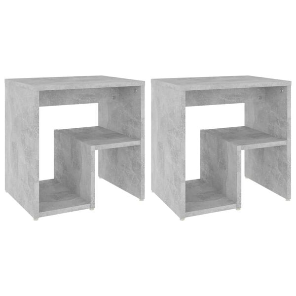vidaXL Bed Cabinets 2 pcs Concrete Grey 40x30x40 cm Engineered Wood