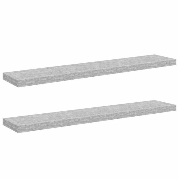 vidaXL Floating Wall Shelves 2 pcs Concrete Grey 120x23.5x3.8 cm MDF