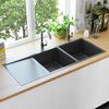 vidaXL Handmade Kitchen Sink Black Stainless Steel