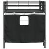 vidaXL Kids'Loft Bed Frame with Curtains Black 107 x 201 cm