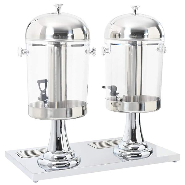 vidaXL Double Juice Dispenser Stainless Steel 2 x 8 L