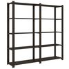 vidaXL 5-Tier Storage Rack Black 170x38x170 cm Solid Wood Pine
