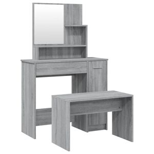 vidaXL Dressing Table Set Grey Sonoma 86.5x35x136 cm