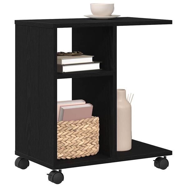 vidaXL Side Table with Shelf Black oak 50 x 30 x 55 cm Engineered Wood