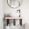 vidaXL Basin Shelf Wall Mounted Steel and Solid Wood Beech