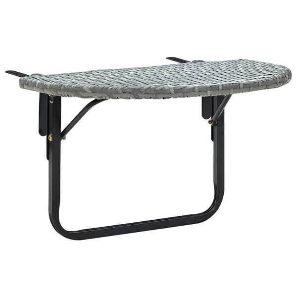 vidaXL Balcony Table Grey 60x60x40 cm Poly Rattan