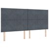 vidaXL Headboard Height Adjustable Dark grey 200 cm Velvet
